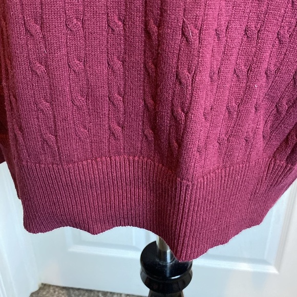 Kim Rogers Cable Knit Crewneck Sweater Berry Color Sz L NWT - Picture 3 of 6